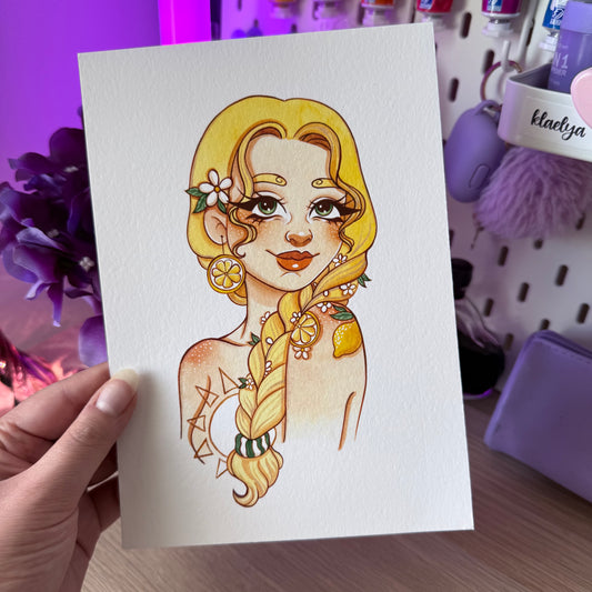 Pack Collection Miss Citron (Art print, Marque-page & Stickers)