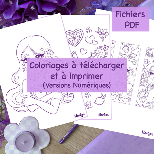 [DIGITAL] Kit Coloriage Douceur Fruitée, Fichiers PDF à imprimer (Au choix ou Kit Complet)