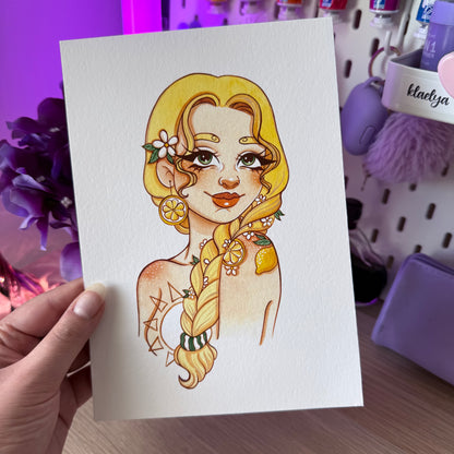 Pack Collection Miss Citron (Art print, Marque-page & Stickers)