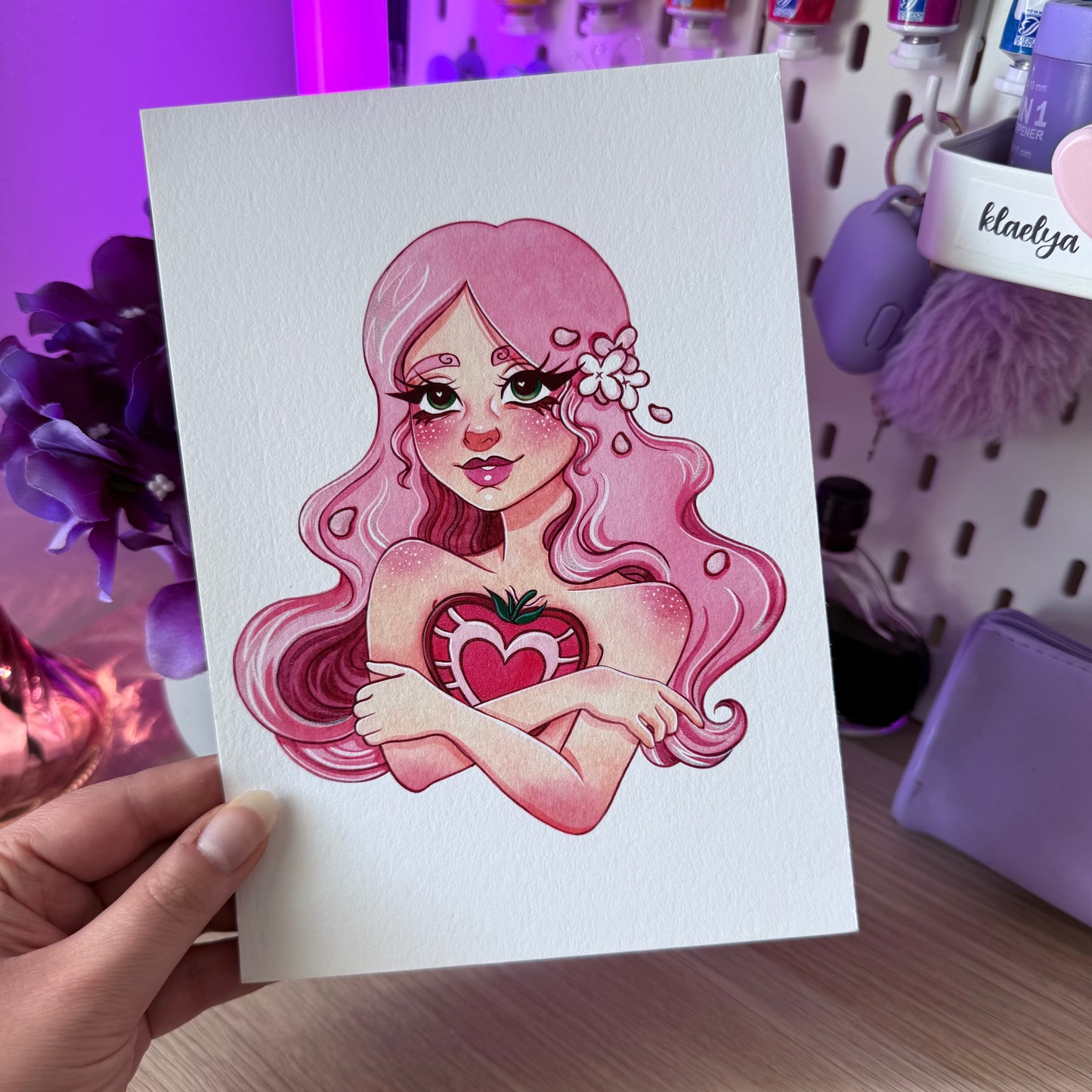 Pack Collection Miss Fraise (Art print, Marque-page & Stickers)