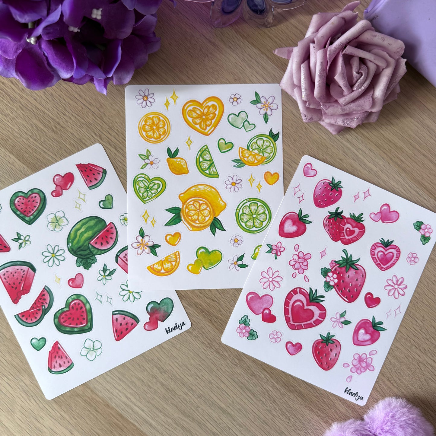 Miss Fruits Planches de stickers (À l'unité ou en lot)