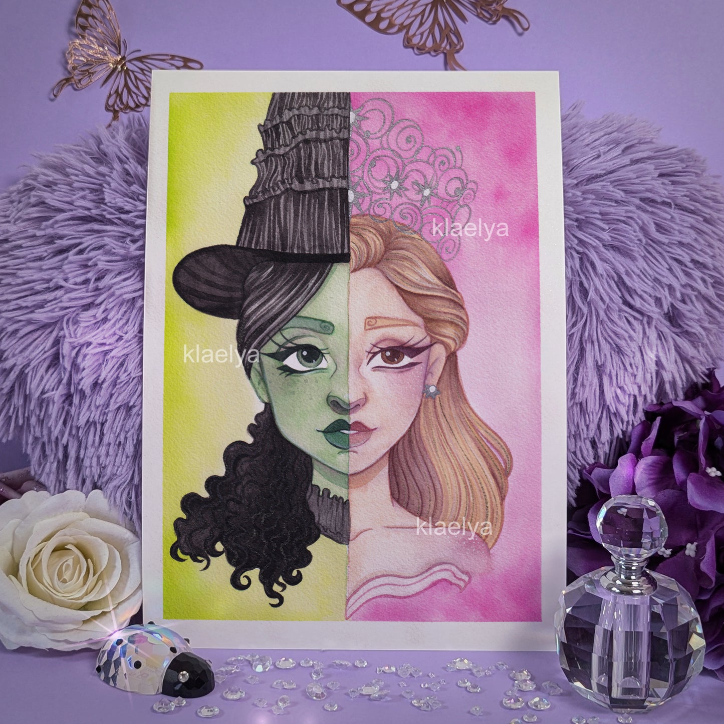 Pink and Green Witch  (Original)